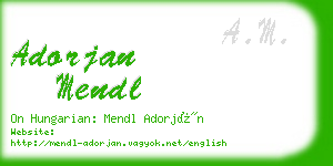 adorjan mendl business card
